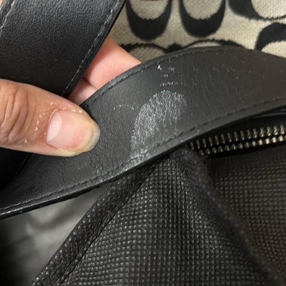 COACH Chelsea Signature Duffle Shoulder Bag F14446 GrayBlack JacquardLeather - Picture 10 of 11